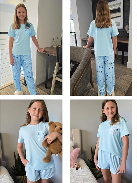 Arshiner Girls Clothes 3 Piece Outfits Short Sleeve Shirt