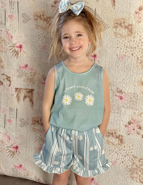 Arshiner Girls Pajamas Ruffle Sleepwear Tank Top and Shorts Set Pjs Outfit