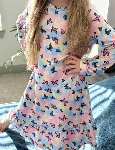 Arshiner Girls' Sleepwear Long Sleeve Cute Nightie Pajama Dress