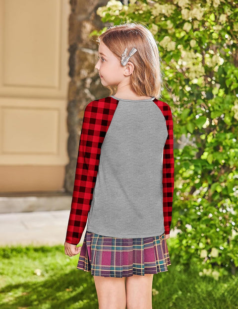 Arshiner Girls Raglan Long Sleeve Shirts Soft Tunic Tops
