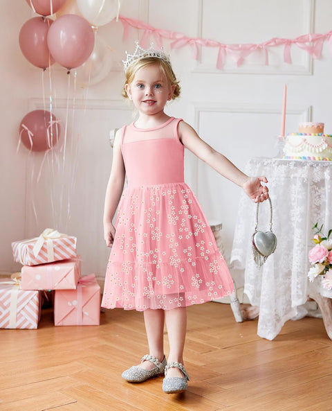 [2T-7Y] Arshiner Toddler Sleeveless Formal Dress Fancy Cute Tulle Glitter Dresses