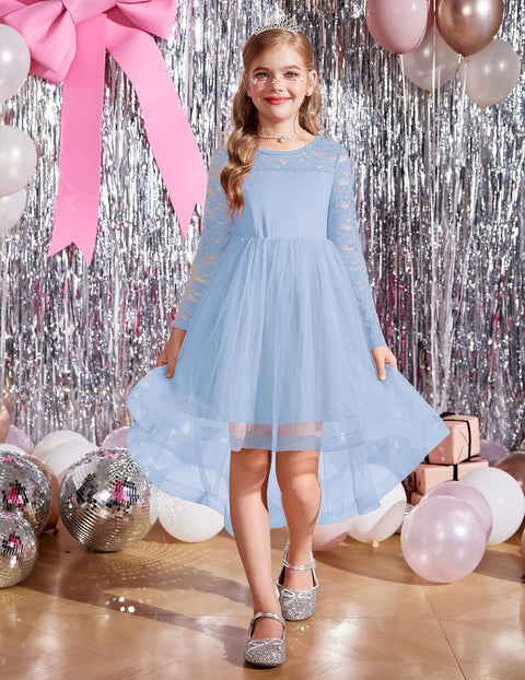 Arshiner Flower Girl Lace Tutu Dresses Flowy Party Dress