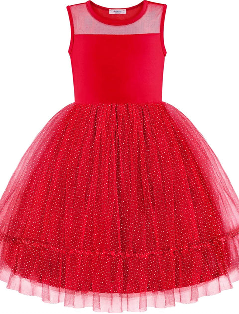 [2T-7Y] Arshiner Toddler Sleeveless Formal Dress Fancy Cute Tulle Glitter Dresses