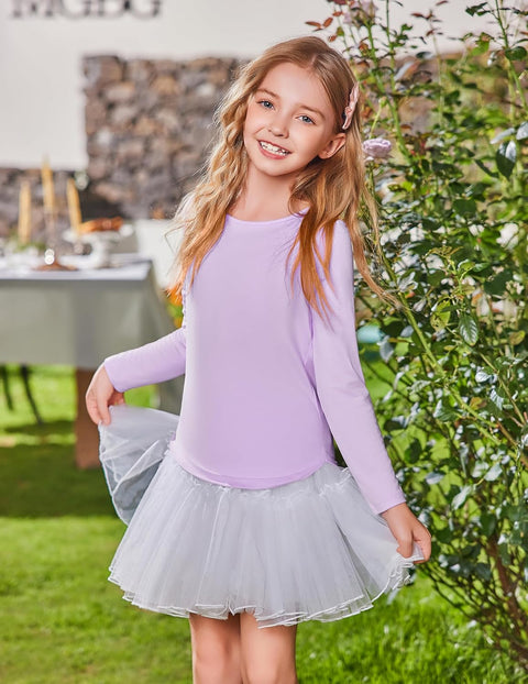 Arshiner Girls Long Sleeve T Shirts Hem Side Soft Tops