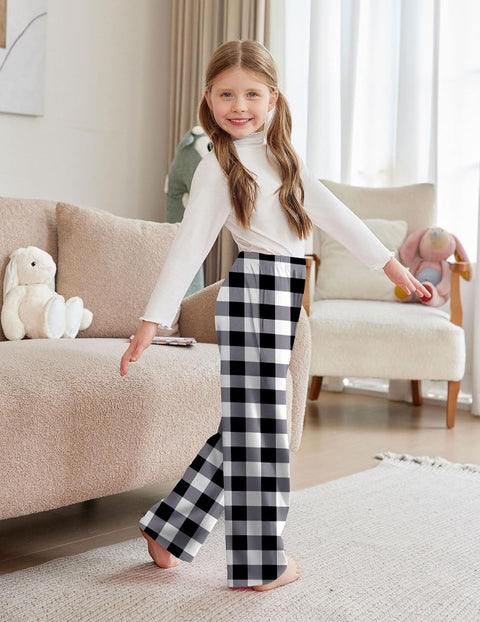 Arshiner Pajama Pants for Girls Long Sleep Plaid Pants