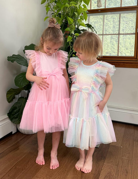 【2-6T】Arshiner Toddler Tutu Dress Girls Tulle Ruffle Bowknot Dresses