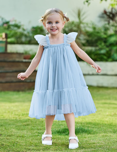 Arshiner Toddler Tulle Dress for Girls Layered Tutu Ruffle Dresses