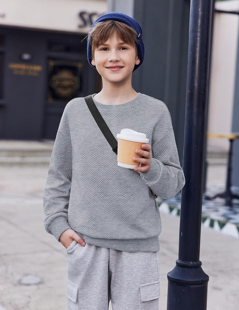 Arshiner Boys Geometric Texture Sweatshirts