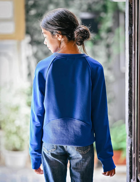 Arshiner Girls Sweatshirt Crop Tops Cropped Ribbed Shirts