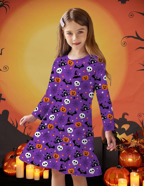 Arshiner Girls' Long Sleeve Cute Nightie Pajama Dress