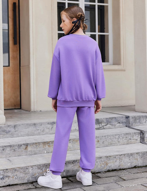 Arshiner Girls 2 Piece Outfits Oversize Sweatshirt and Sweatpant Sets