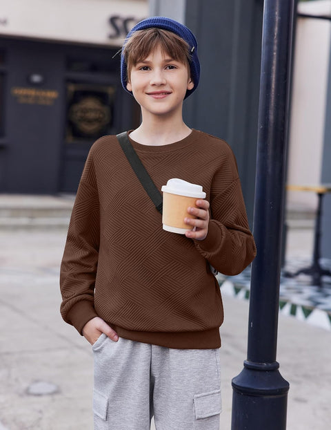 Arshiner Boys Geometric Texture Sweatshirts