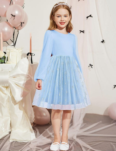 Arshiner Toddler Girls V Back Tutu Dress Tulle Puff Dresses