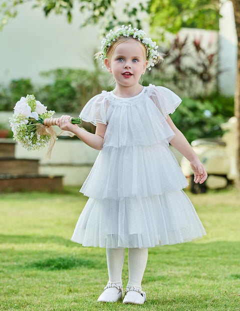 Arshiner Girls Tulle Dress Toddler Layered Tutu Dresses