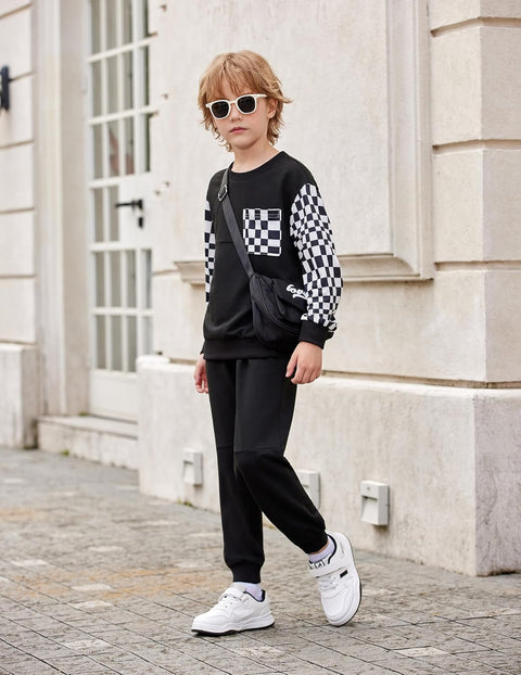 Arshiner Boys Sweatsuit Sweatshirt and Pants Tracksuit Set