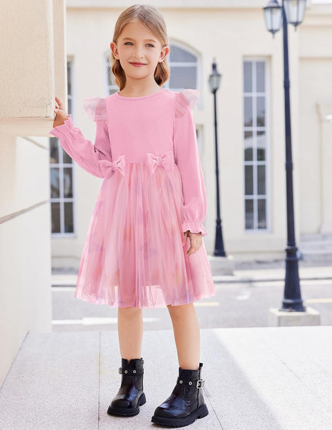Arshiner Girls Tulle Dresses with Bow Tie Party Dress