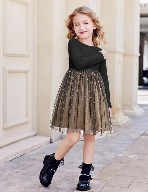 Arshiner Toddler Girls Tutu Dress Long Sleeve Party Dresses