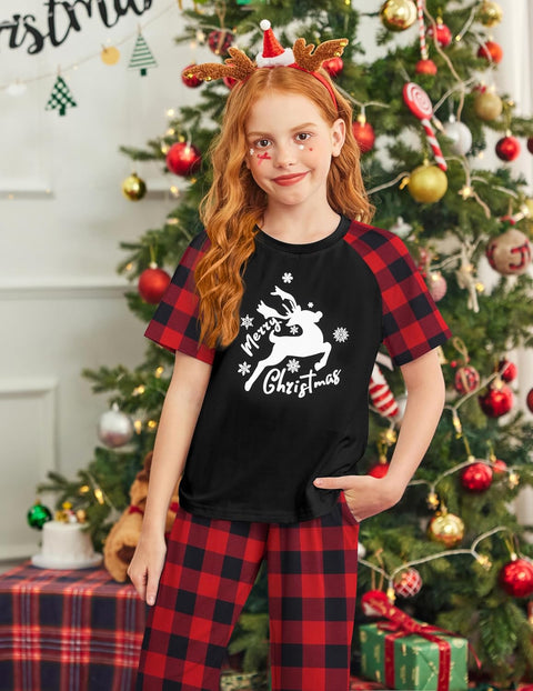 Arshiner Girls 2 Piece Outfits Short Sleeve Tops and Jogger Set