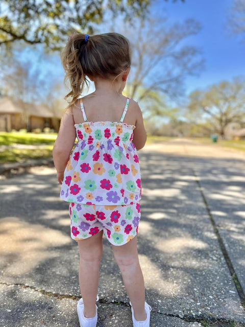 【2-8Y】Arshiner Toddler Girls 2 Piece Outfits Ruffle Hem Camisole & Shorts Set