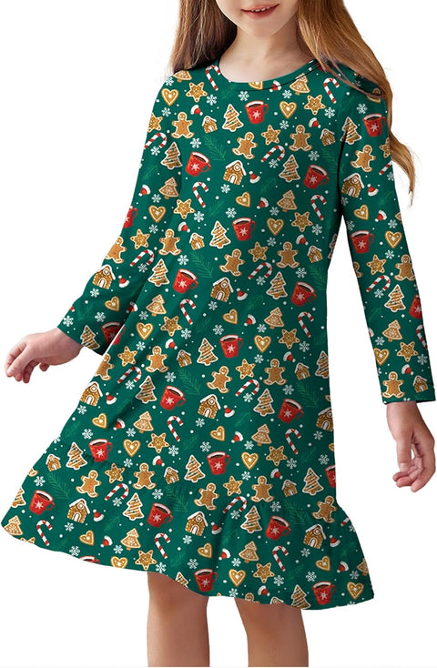 Arshiner Girls' Sleepwear Long Sleeve Cute Nightie Pajama Dress