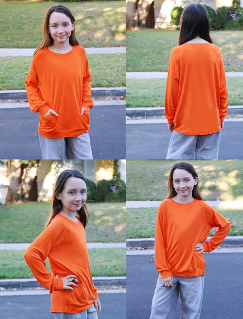 Arshiner Girls Long Sleeve Shirts with Pockets
