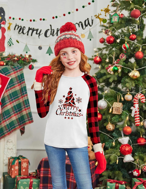 Arshiner Girls Raglan Long Sleeve Shirts Soft Tunic Tops