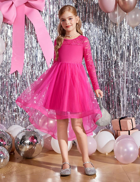 Arshiner Flower Girl Lace Tutu Dresses Flowy Party Dress