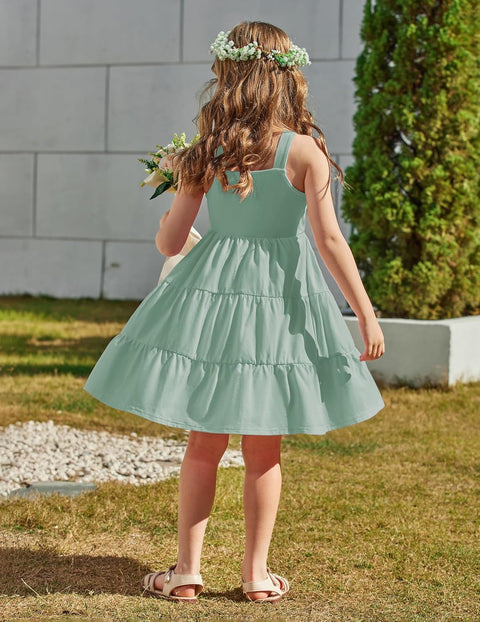 Arshiner Toddler Girl Dresses Casual Sleeveless Swing Flowy Sundress