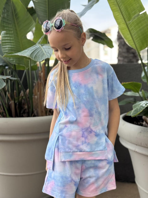 Arshiner Girls 2 Piece Outfit Short Sleeve T-Shirt and Shorts Set