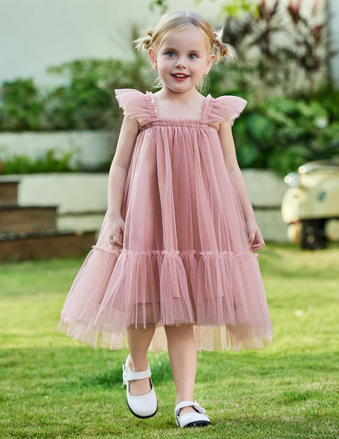 Arshiner Toddler Tulle Dress for Girls Layered Tutu Ruffle Dresses