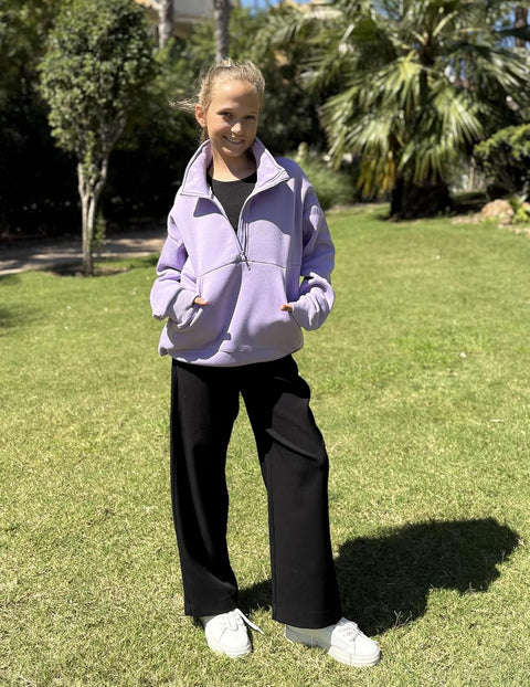 Arshiner Girls Half Zip Sweatshirt Fleece Quarter Pullover