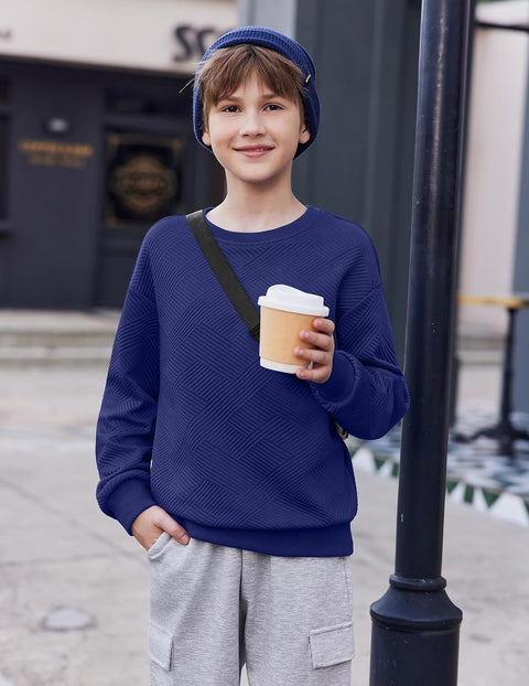 Arshiner Boys Geometric Texture Sweatshirts