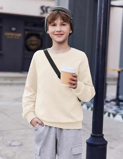 Arshiner Boys Geometric Texture Sweatshirts