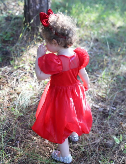 Arshiner Girls Dress Contrast Mesh Puff Flowy Bubble Hem Dresses