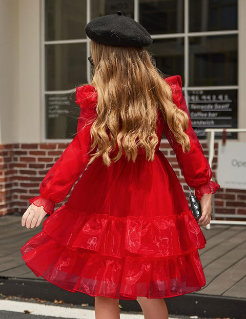 Arshiner Toddler Girls Tiered Tutu Dress Fall Formal Dresses