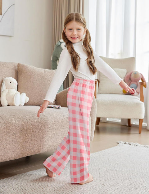 Arshiner Pajama Pants for Girls Long Sleep Plaid Pants