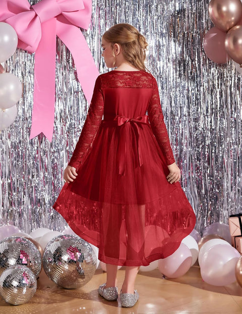 Arshiner Flower Girl Lace Tutu Dresses Flowy Party Dress
