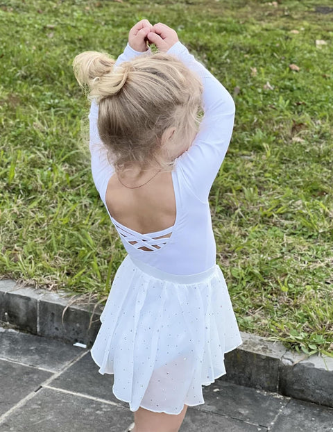 Arshiner Girls Ballet Leotards with Chiffon Dance Skirt