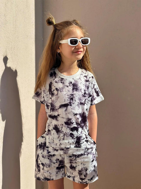 Arshiner Girls 2 Piece Outfit Short Sleeve T-Shirt and Shorts Set
