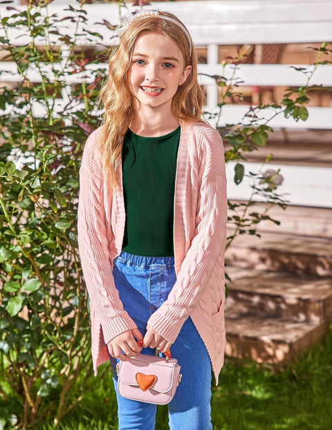 Arshiner Girls Long Sleeve Ribbed Knit Shirts