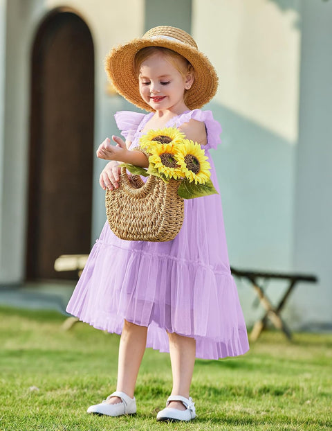 Arshiner Toddler Tulle Dress for Girls Layered Tutu Ruffle Dresses