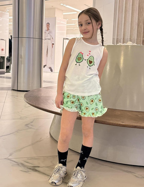Arshiner Girls Pajamas Ruffle Sleepwear Tank Top and Shorts Set Pjs Outfit
