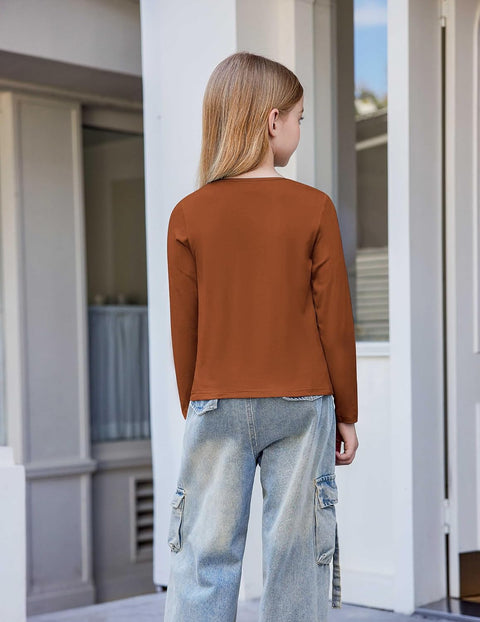 Arshiner Girls Pleated Long Sleeve Shirts