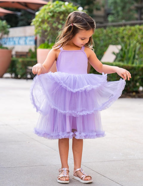 Arshiner Toddler Girls Tulle Dress Tiered Ruffle Fluffy Tutu Dresses 2-8 Years