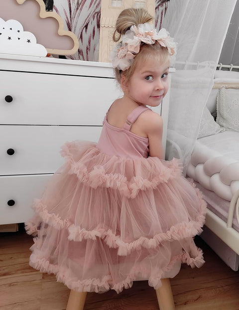 Arshiner Toddler Girls Tulle Dress Tiered Ruffle Fluffy Tutu Dresses 2-8 Years