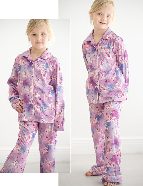 Arshiner Pajamas Set for Girls Plaid Long Sleeve Lounge Set