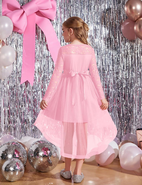 Arshiner Flower Girl Lace Tutu Dresses Flowy Party Dress