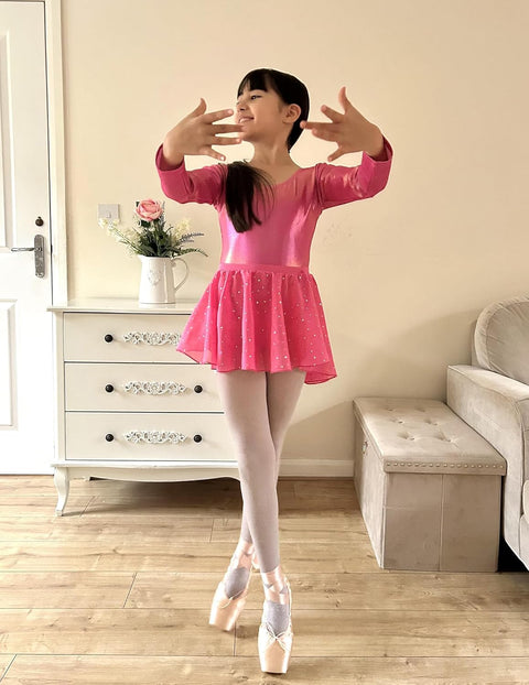 Arshiner Girls Ballet Leotards with Chiffon Dance Skirt