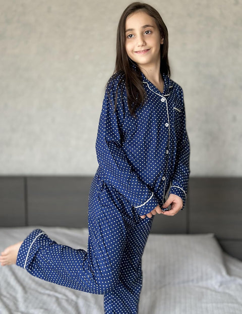 Arshiner Pajamas Set for Girls Plaid Long Sleeve Lounge Set