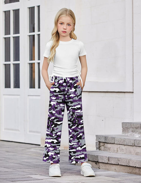 Arshiner Girls Sets Ruched Drawstring Tops and Wide Leg Pants